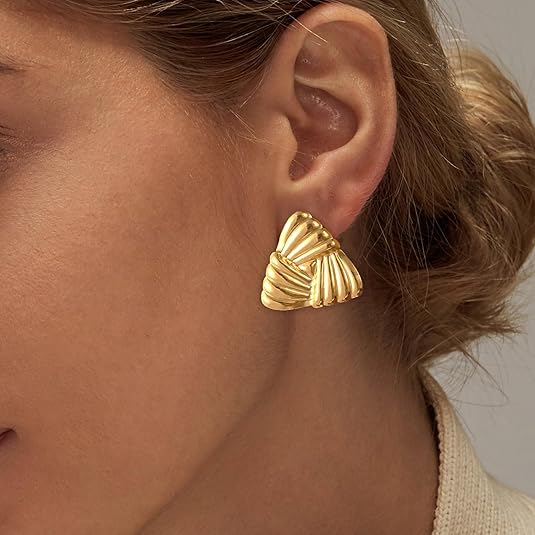 Women’s Unique Geometric Triangular Statement Earrings