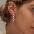 Women’s Dainty Leaf-Shaped Zircon Drop Earrings